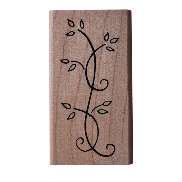 Decorative Tree Branch Rubber Stamp Wooden Block By DeNami Design - Picture 1 of 4